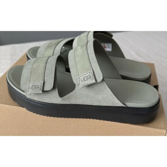 Ugg Women's Suede Sz 9 Platform Sandals With Adjustable Straps In Sage Green NWB - Picture 3 of 5